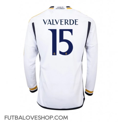 Dres Real Madrid Federico Valverde #15 Domáci 2023-24 Dlhy Rukáv